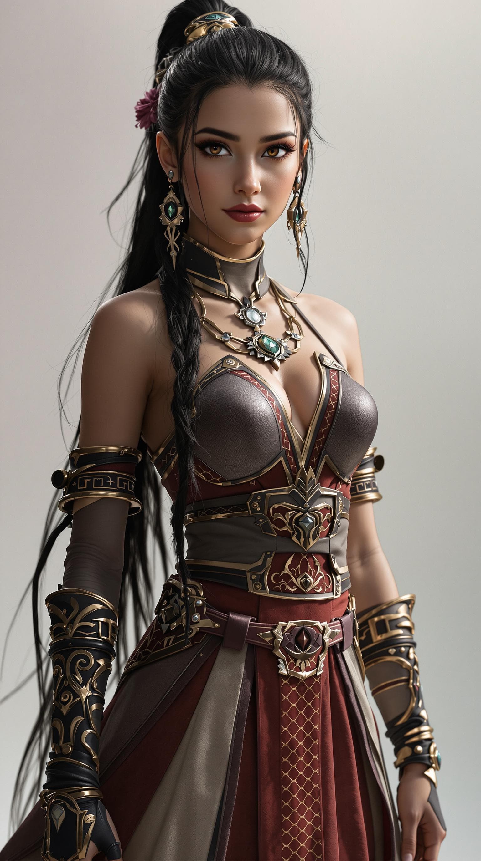 AI generated: a professional photo of a exceptionally of the most beautiful Katara age 16 (full body), (futuristic...