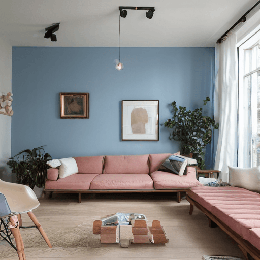 AI generated: high resolution photography interior design, dreamy sunken living room conversation pit, wooden floo...