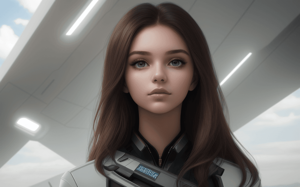 AI generated: A stunning young woman looks to the future