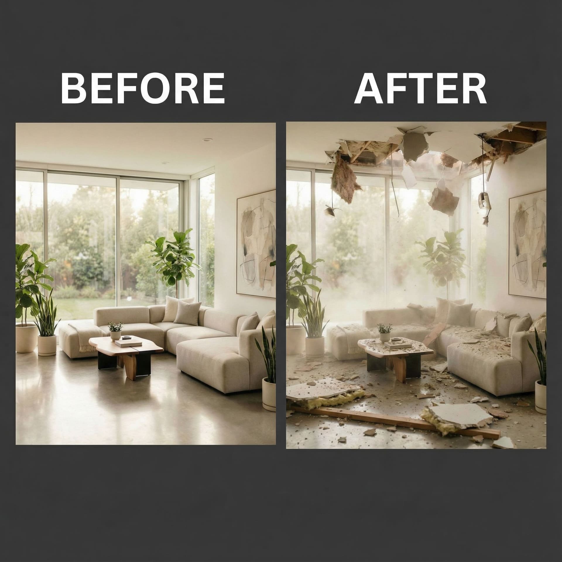 AI generated: Use the two images I provide. 
Set the first image as the BEFORE image and the second image as the A...