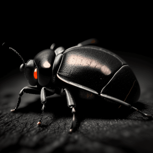 AI generated: High resolution photography beetle, black and dark atmosphere intricate detail, photorealistic, real...