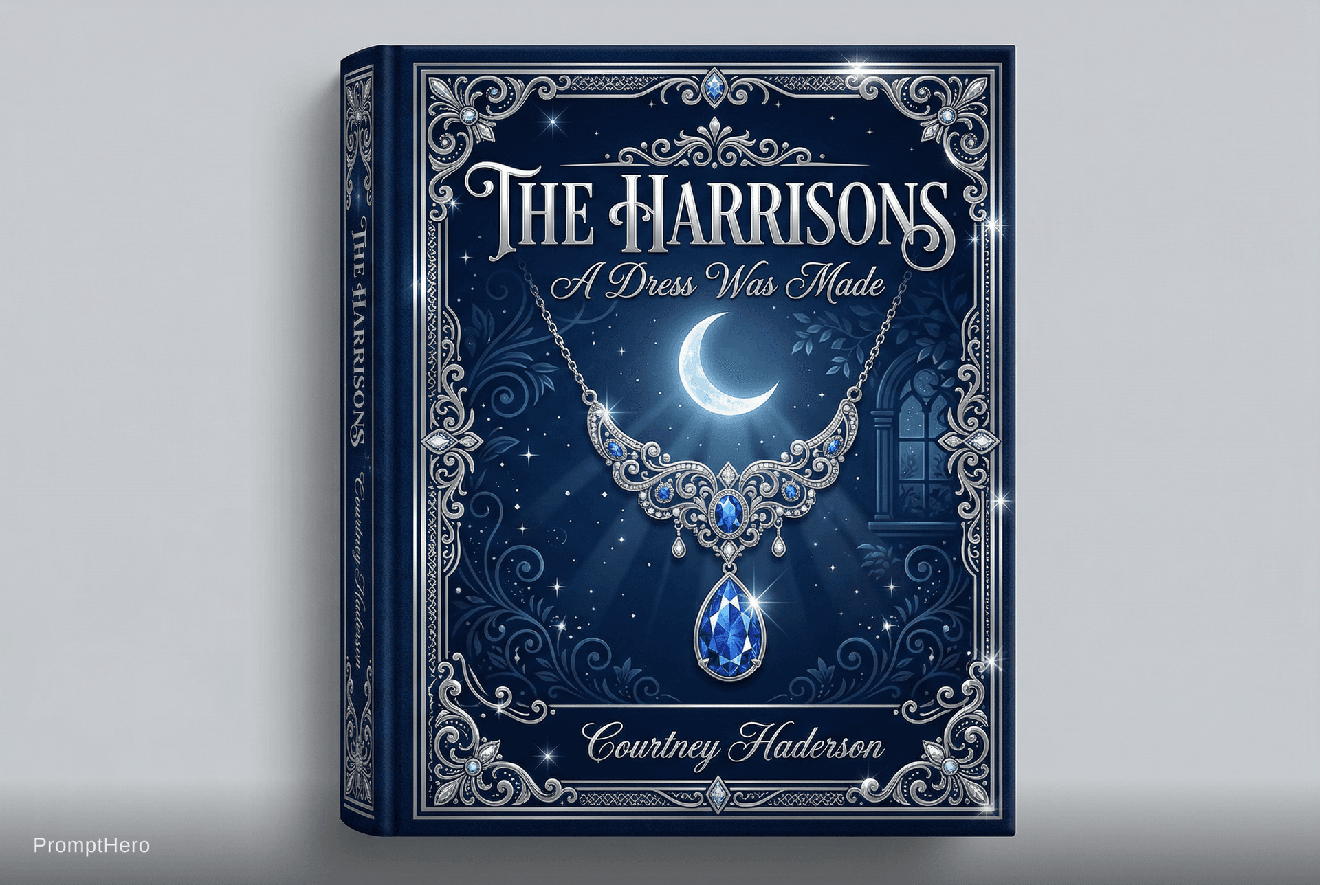 AI generated: Create a book cover in a vector illustration design. A deep dark blue background with a title “THE H...