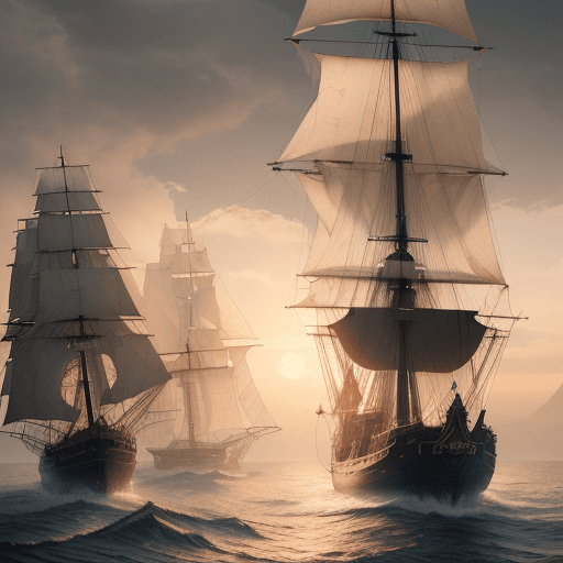 AI generated: Photo of a ultra realistic sailing ship, dramatic light, pale sunrise, cinematic lighting, battered,...