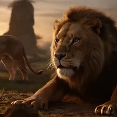 AI generated video: lion