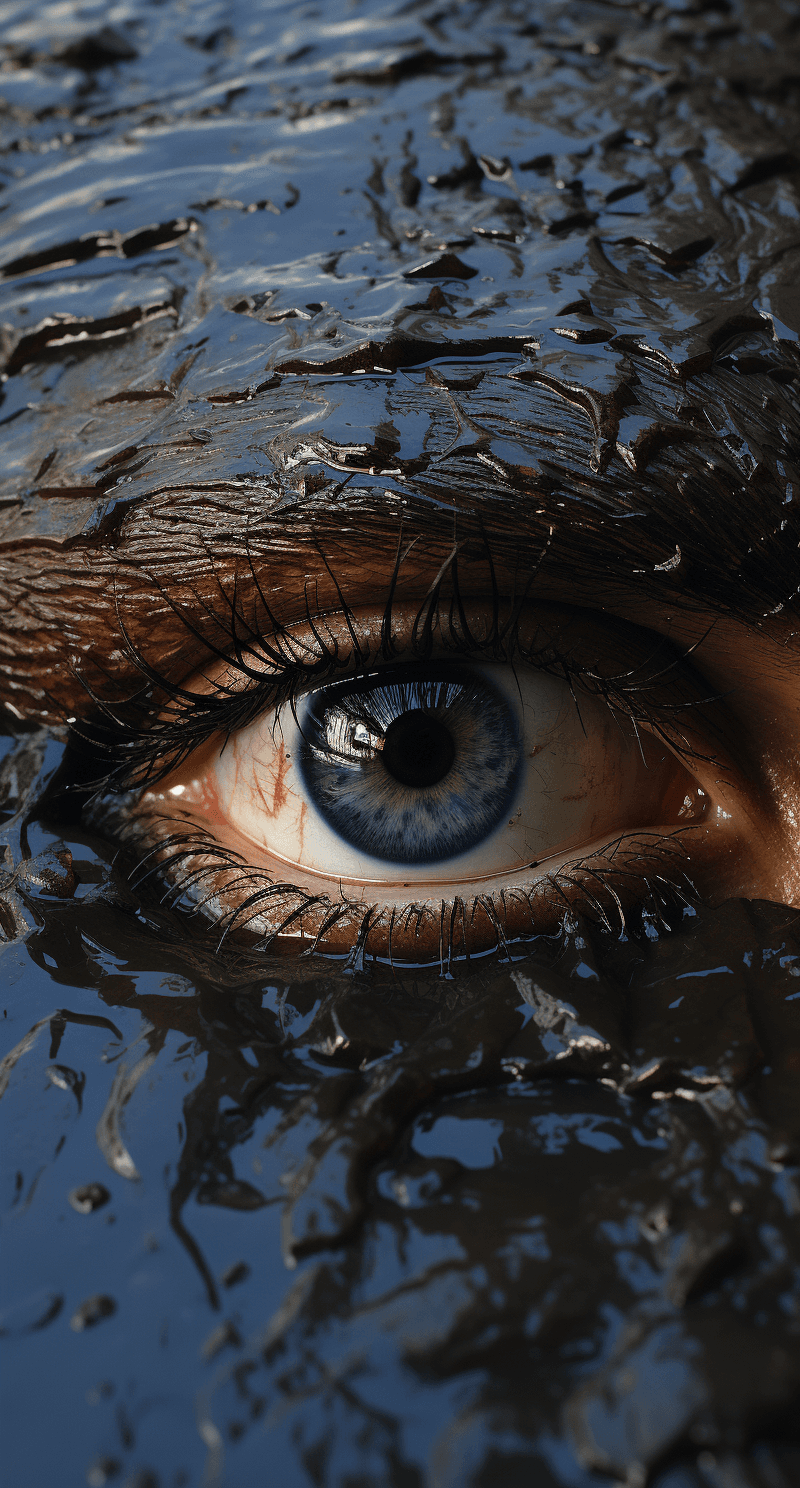 AI generated: top down view high camera angle, looking up into the camera , meaningful eye contact, high camera an...