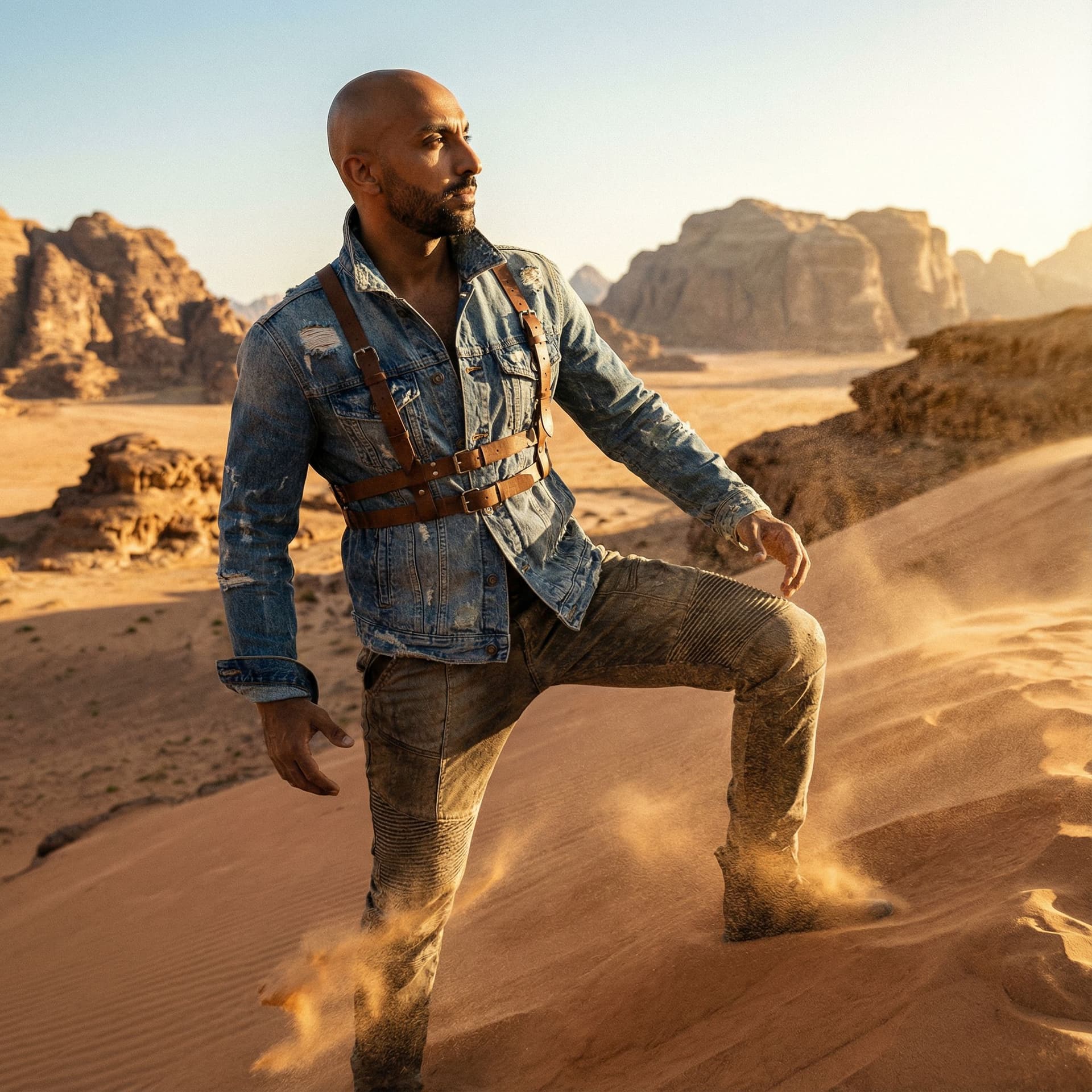 AI generated: fashion editorial photograph, man, shot on a Canon EOS 5D Mark IV --chaos 75 --ar 1:2 --profile rsy6...