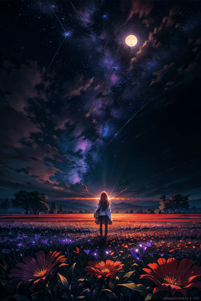 AI generated: sweeping landscape photography (a view from below showing the sky above and the open land below), a ...