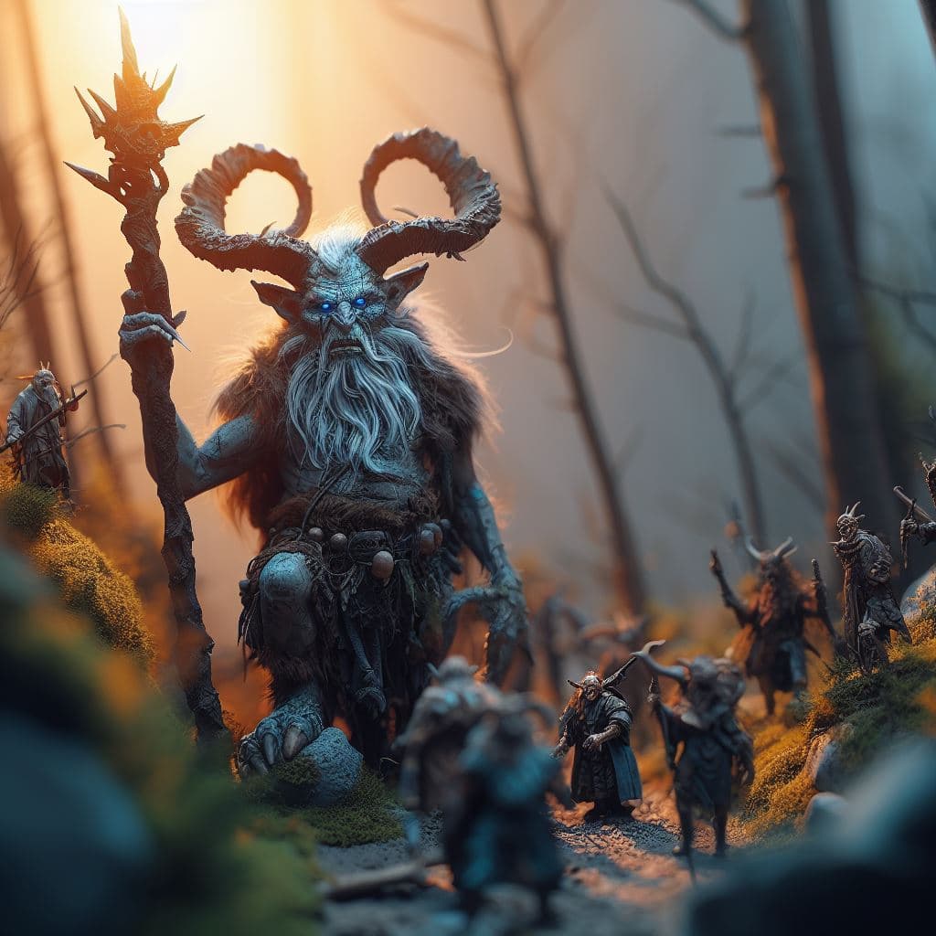 AI generated: miniature modelshoot style (8k, RAW photo, best quality, masterpiece:1.2), fantasy troll, photoreali...