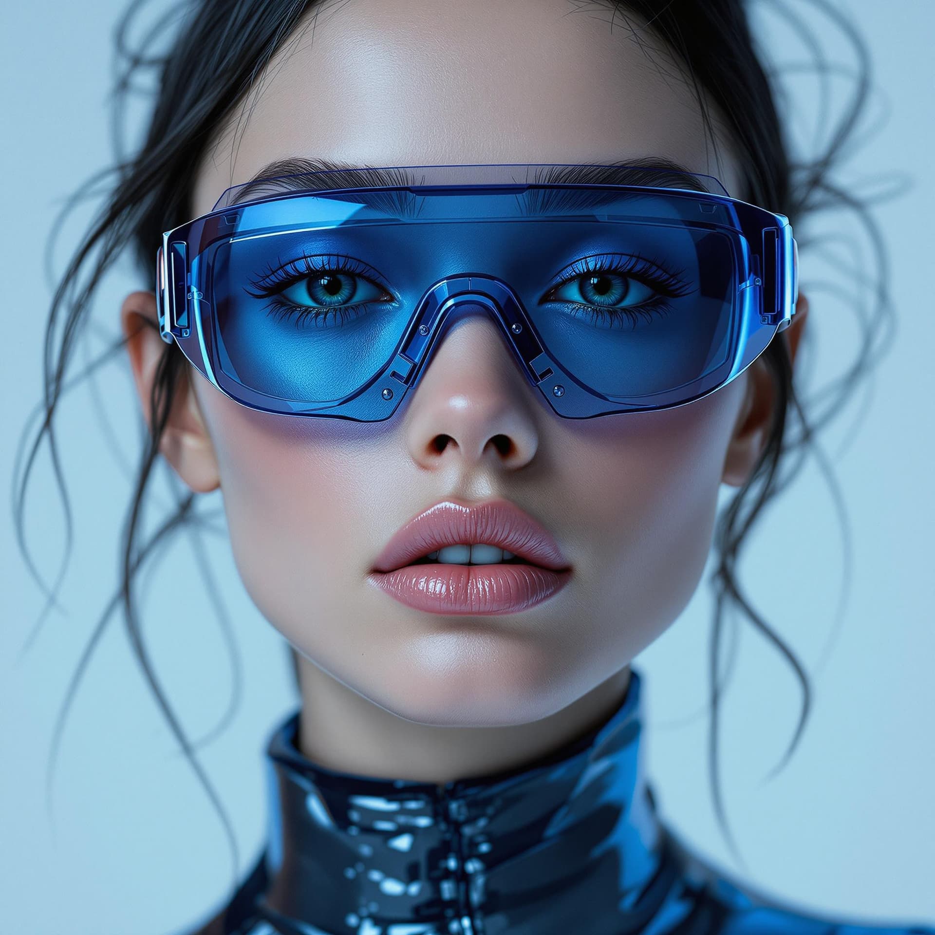 AI generated: professional studio advertising,professional No arguments futuristic girl fullbody Fashion shoot, Ja...