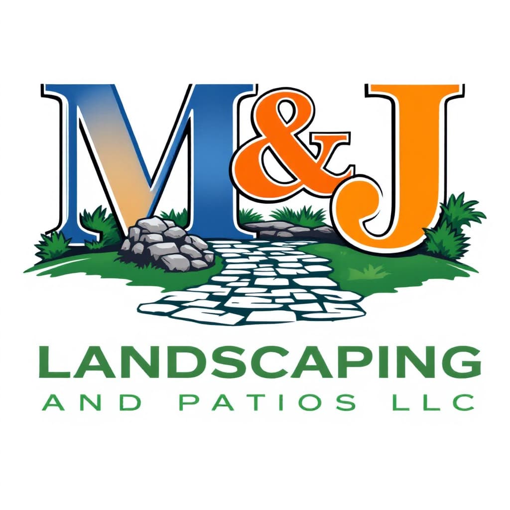 AI generated: Logo Name：
M & J landscaping and patios LLC

Instructions：
Maybe white font , M and J big letters M ...