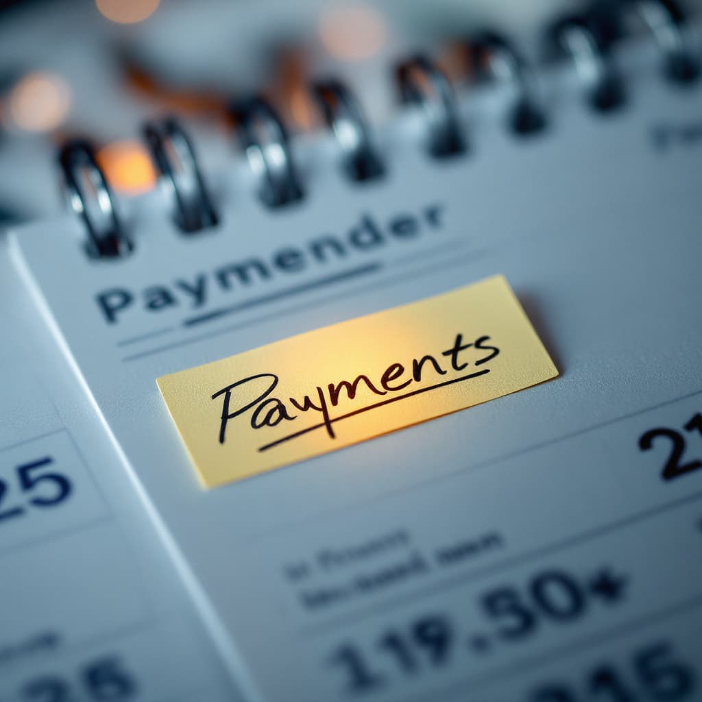 AI generated: A calendar with scheduled payment reminders  dslr, ultra quality, sharp focus, tack sharp, dof, film...