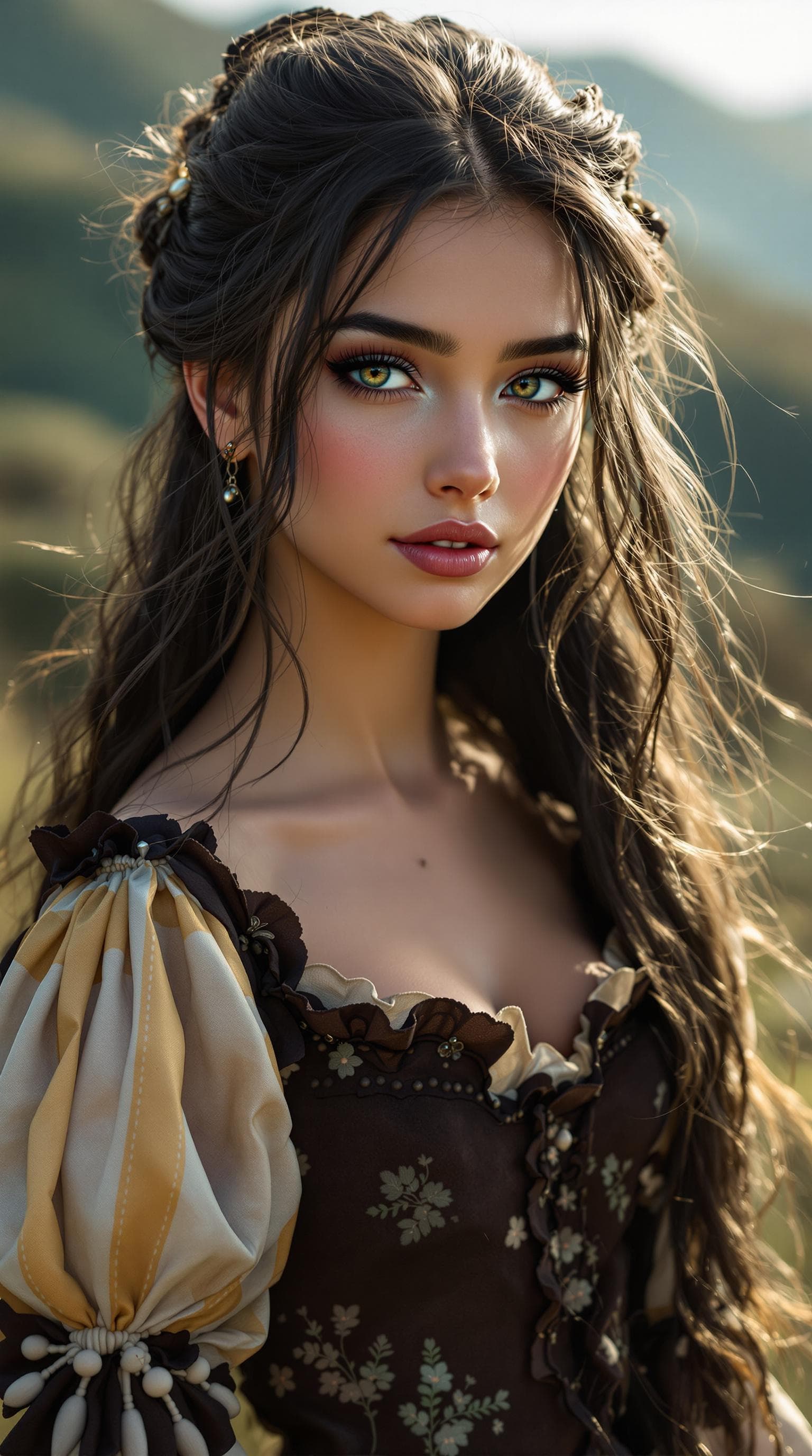 AI generated: a professional photo of a exceptionally of the most beautiful Mexican girl in the world, (age 18), (...
