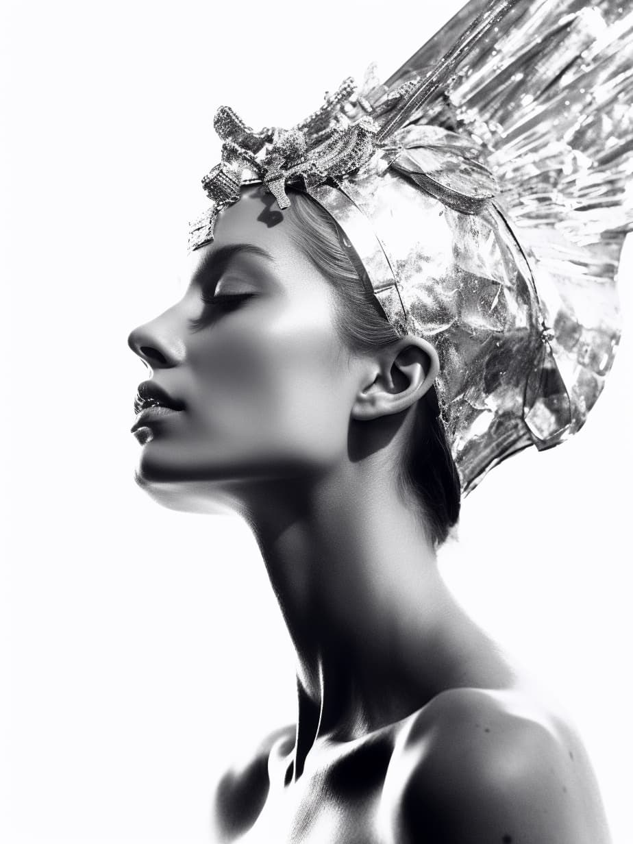 AI generated: a woman with a piece of tin foil on her head, by Marie Vassilieff, tumblr, digital art, award winnin...