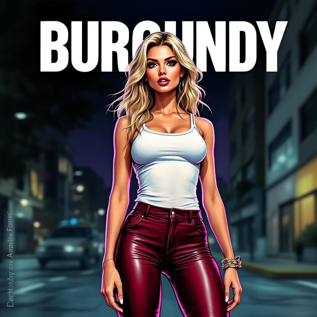 AI generated: Cartoon illustration, comic book cover featuring a gorgeous blond Woman, slightly-wavy long hair, bo...