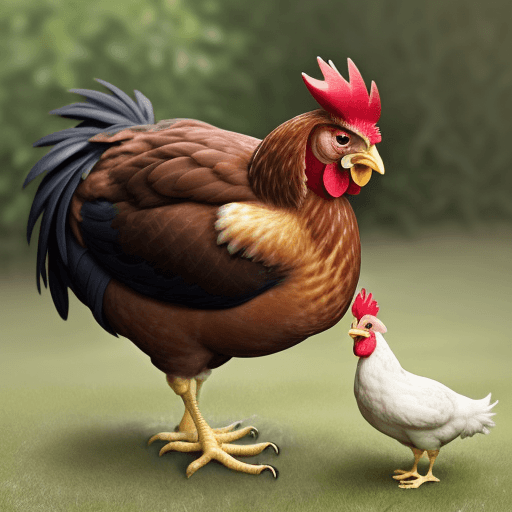 AI generated: a chicken eating.