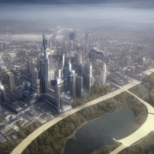 AI generated: a futuristic photography of the city of sherbrooke