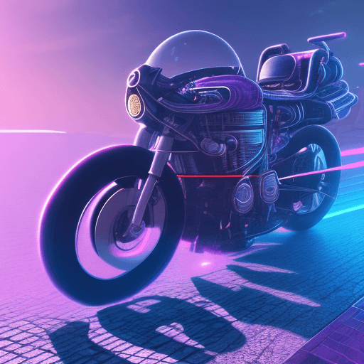 AI generated: A time trial bike, aerodynamic, in synthwave scifi setting, synthwave , artstation, intricate detail