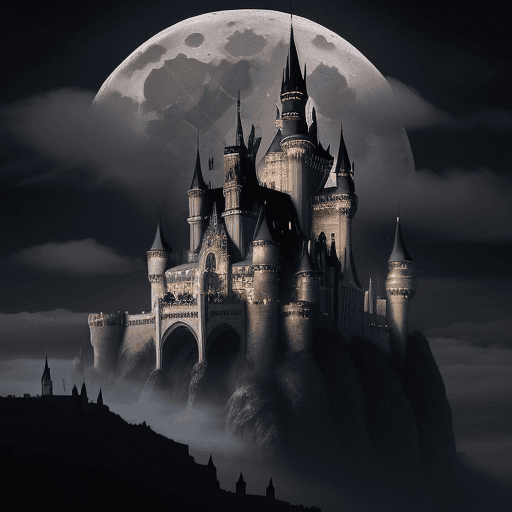 AI generated: This is the background on which the night is depicted, the moon shines, and small clouds. The huge c...