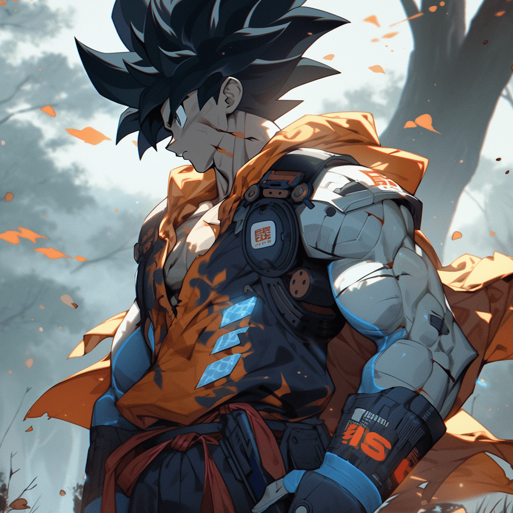 AI generated: san goku from dragonball z with a valorant video game style --s 250 --niji 5