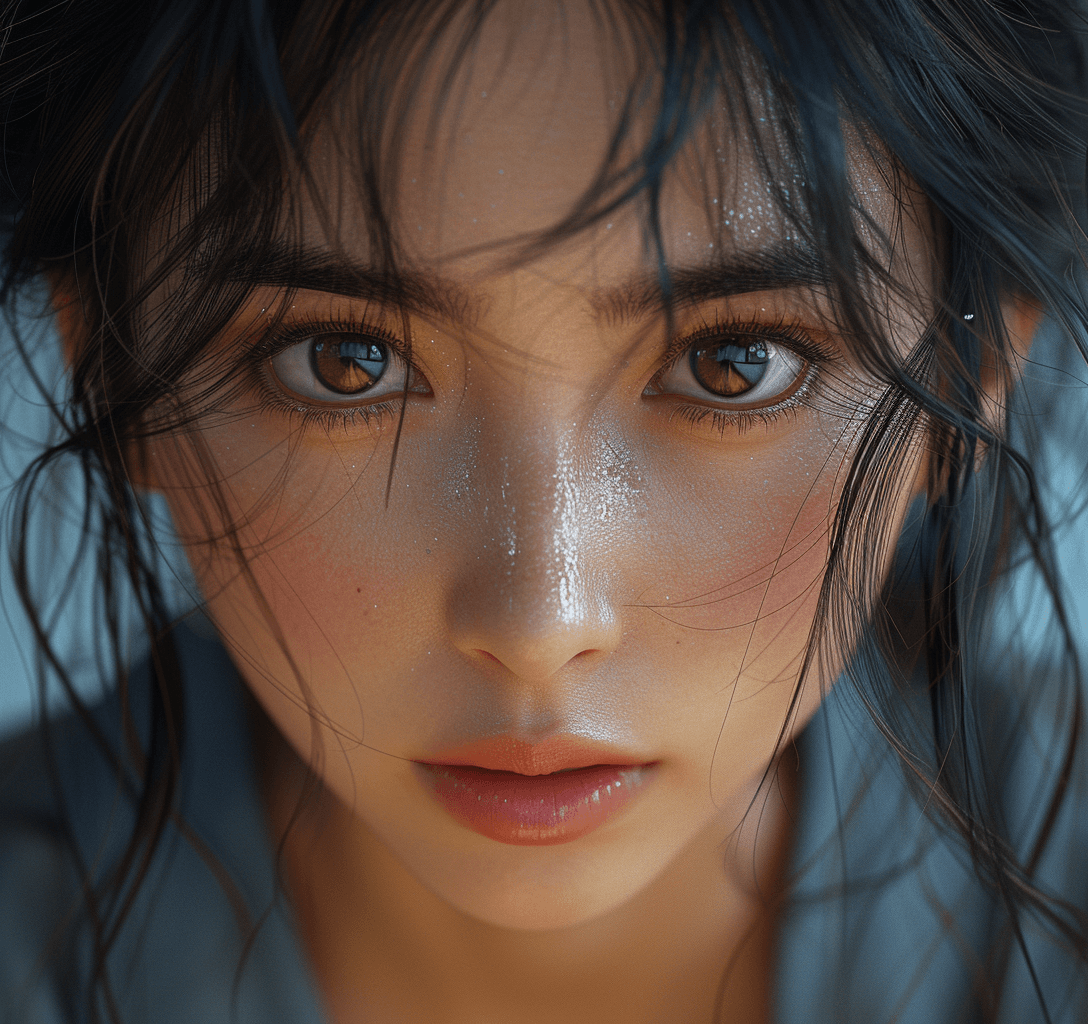 AI generated: 3d model of an attractive Asian woman, in the style of lensbaby composer pro ii with edge 50 optic, ...