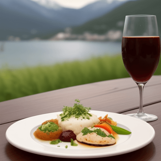 AI generated: i would like you to create me a restaurant company logo with a picture of a nice plate of food with ...