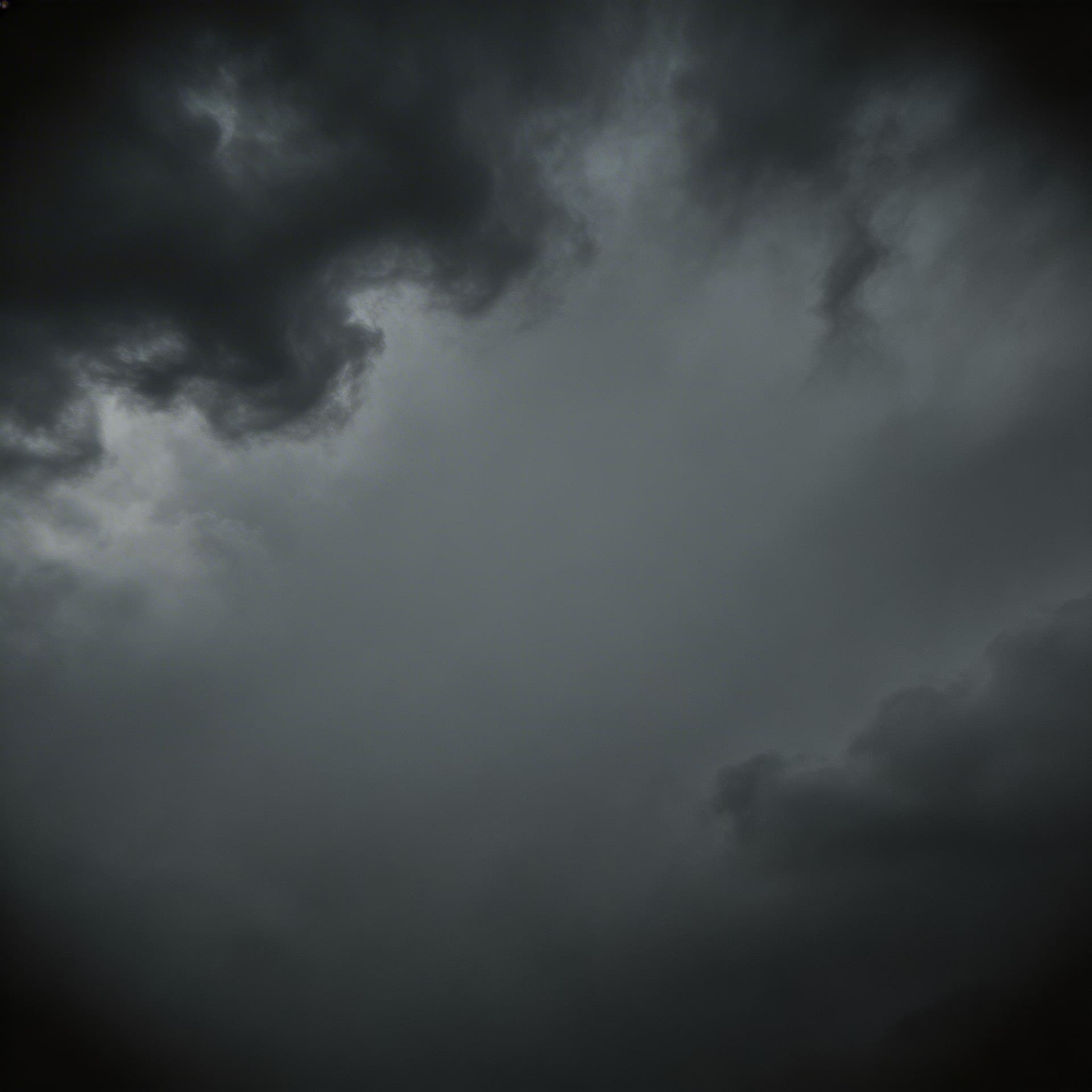 AI generated: dark stormy clouds background, subtle fog, dramatic cinematic lighting, deep shadows around edges, s...