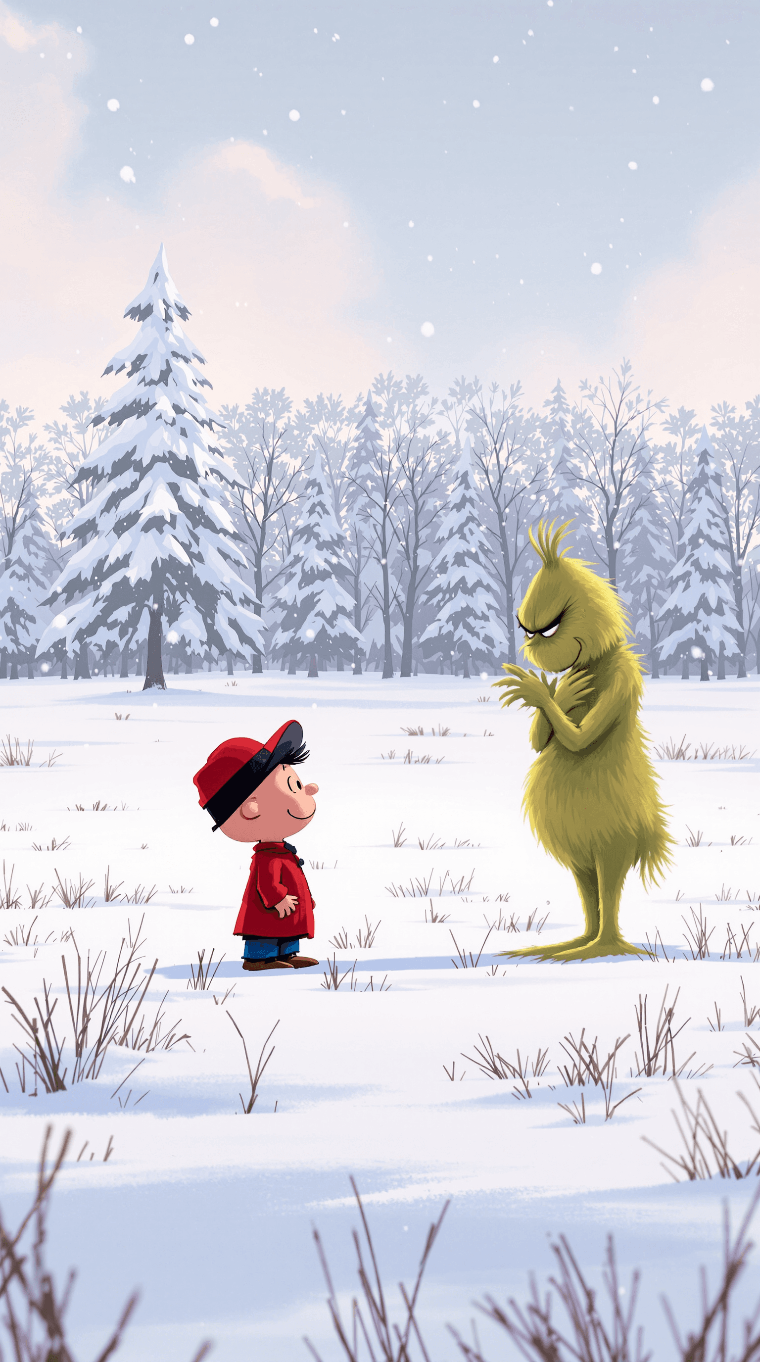 AI generated: Create a digital illustration in the style of The Peanuts Movie (2015). The scene takes place in the...