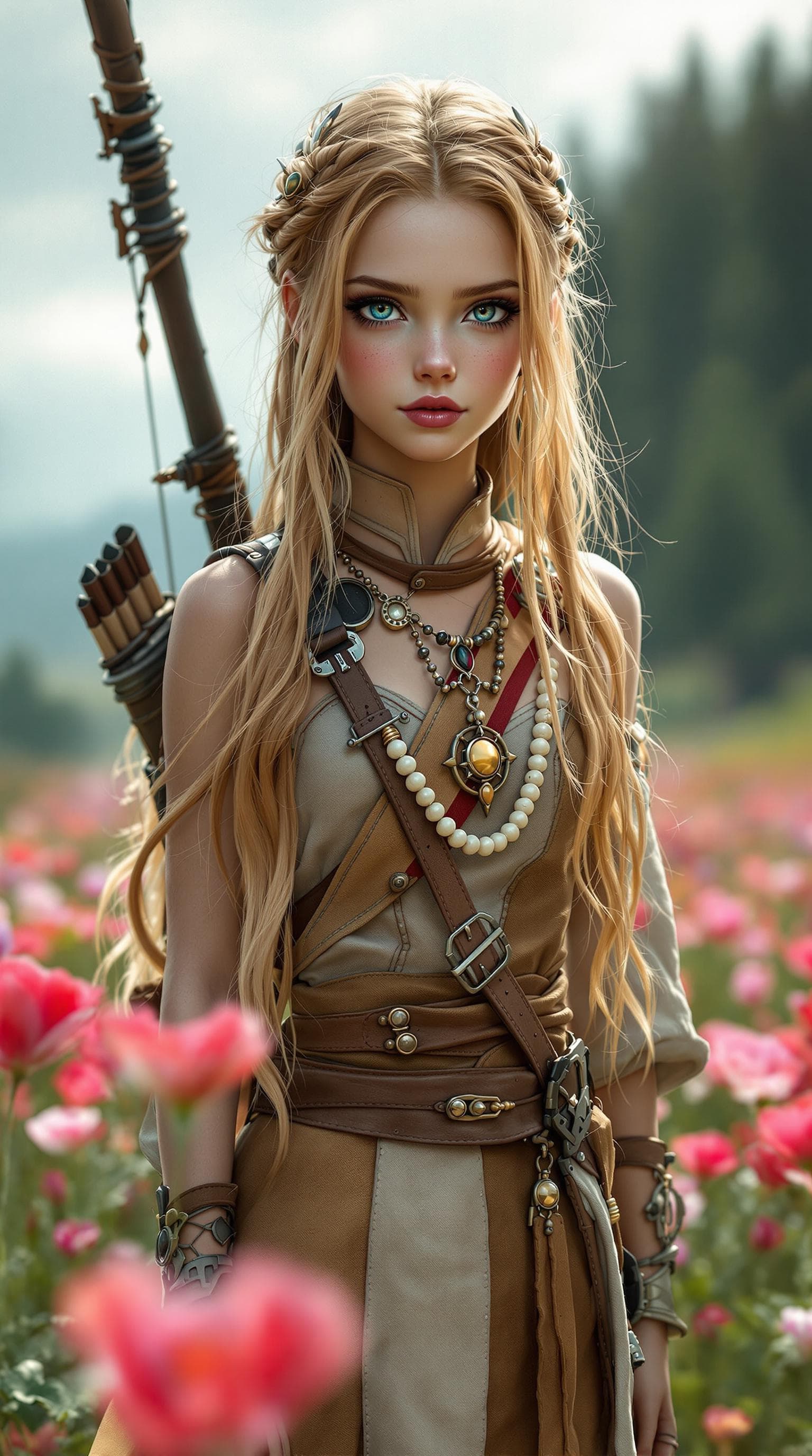 AI generated: a professional photo of a exceptionally beautiful girl in the world, (age 7) of the badlands(futuris...
