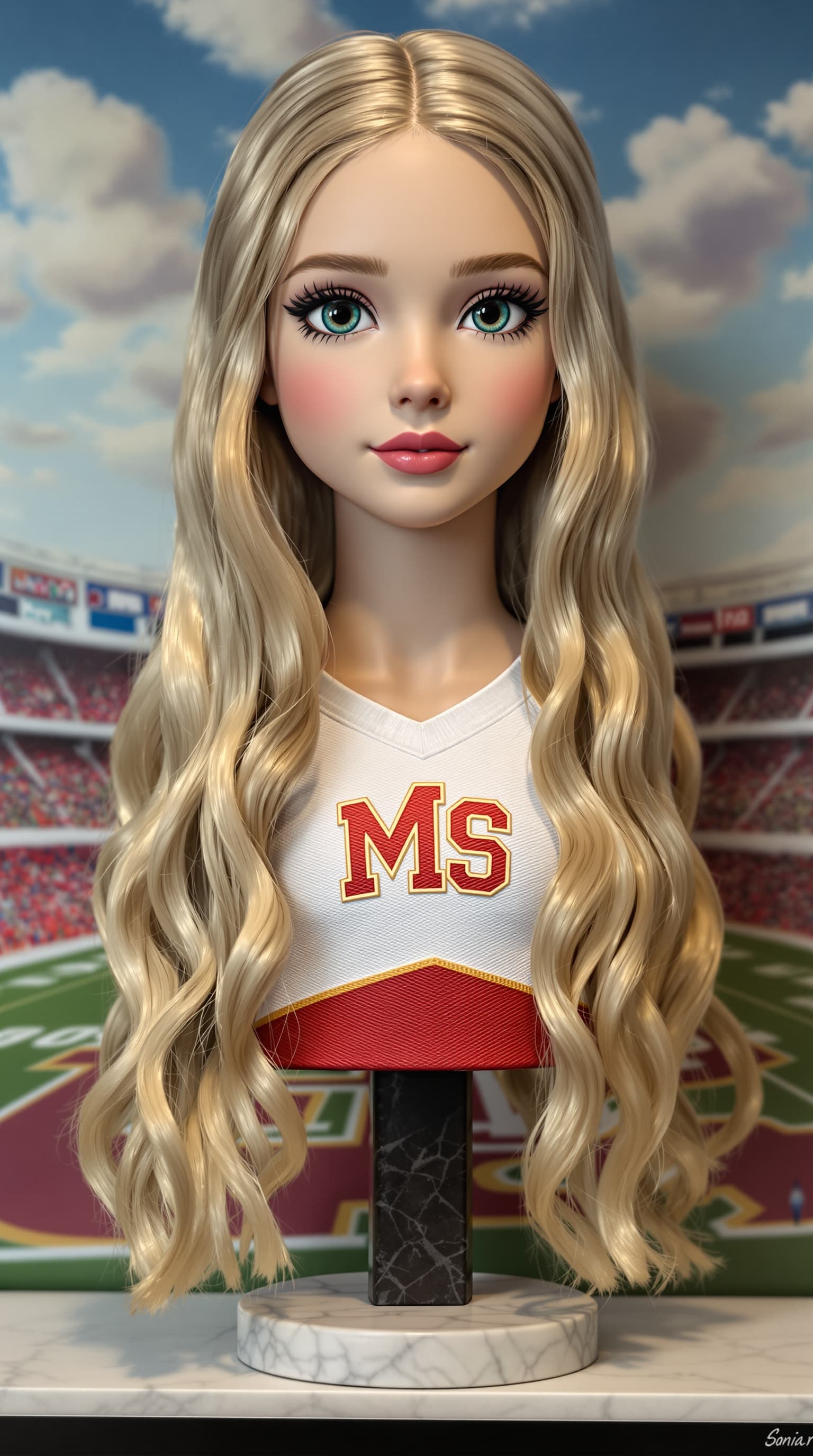 AI generated: A professional photograph showcases the most stunning porcelain figurine of Princess Charlotte at el...
