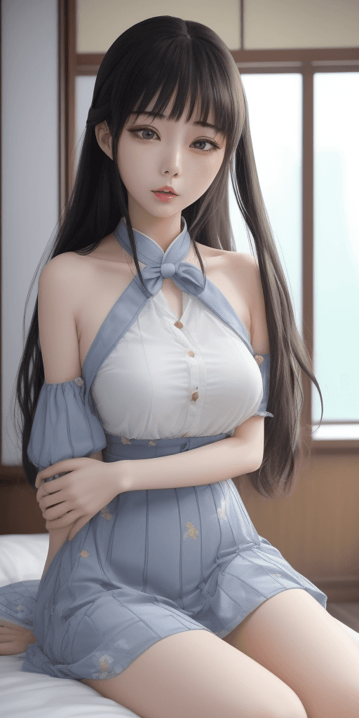 AI generated: 一个女孩 站着流 不明液体 