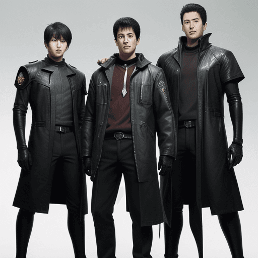 AI generated: a mentor is accompanying a group of young men standing next to each other, inspired by Yukihiko Yasu...