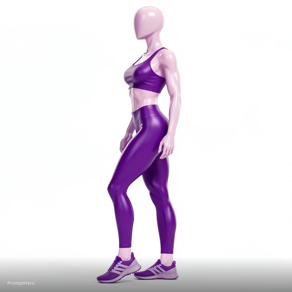 AI generated: A stylized, faceless, style vector 3d-female supermodel character, stands and shows her perfect figu...