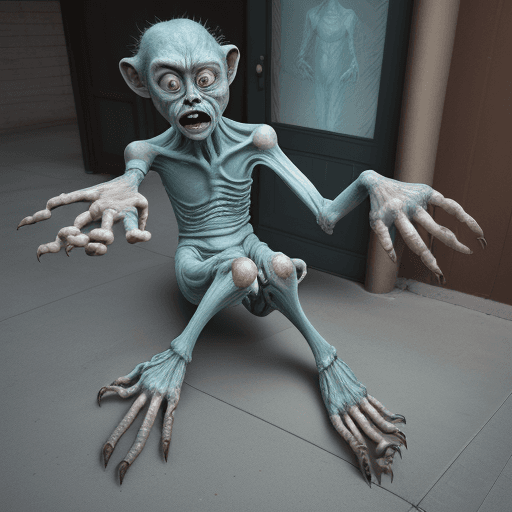 AI generated: Hyper realistic eye level exterior photo of a mid century modemutated,mutation,ugly,bad body,deforme...
