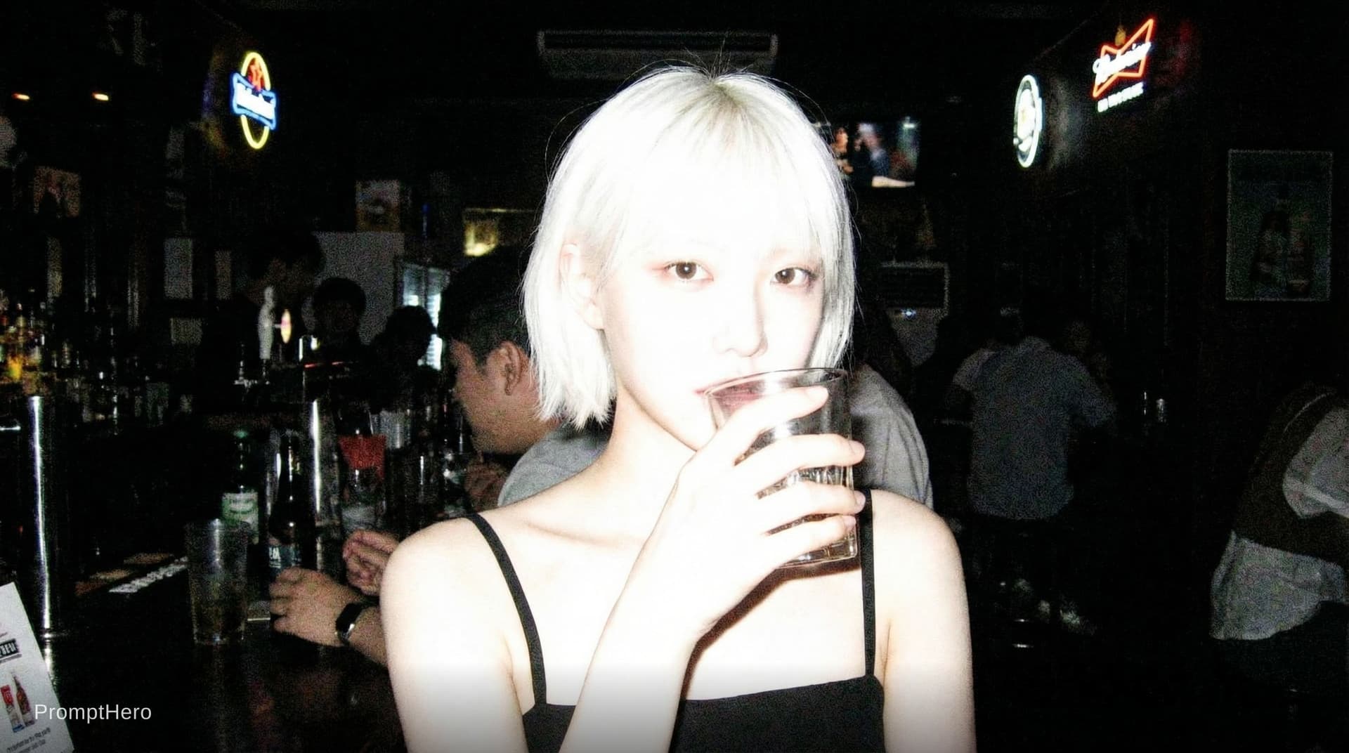 AI generated: photo taken with a compact digital camera from the early 1990s, grainy, saturated colours, flash pho...