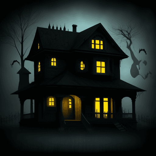 AI generated: scary house with ghosts