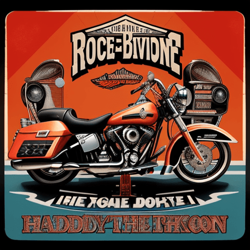 AI generated: rock band in the style of vintage 1990's Harley-Davidson 