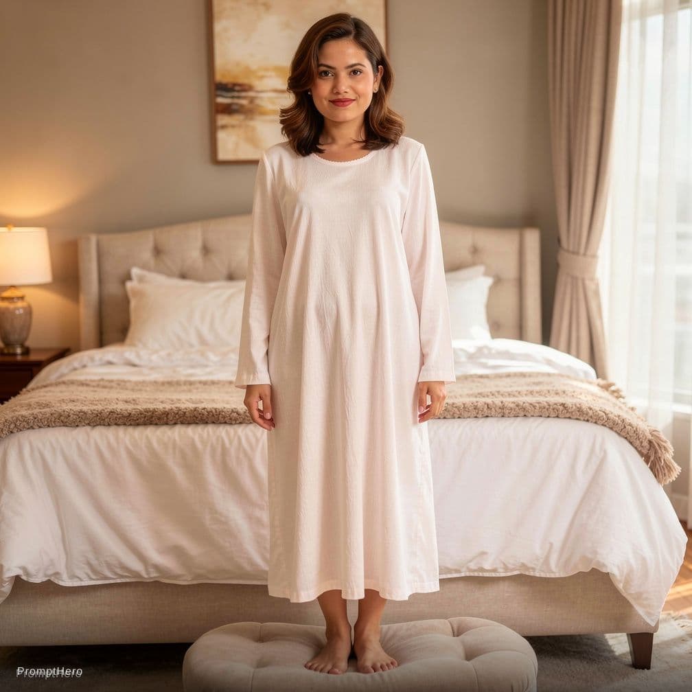 AI generated: Change dress to tiny sleeping dress