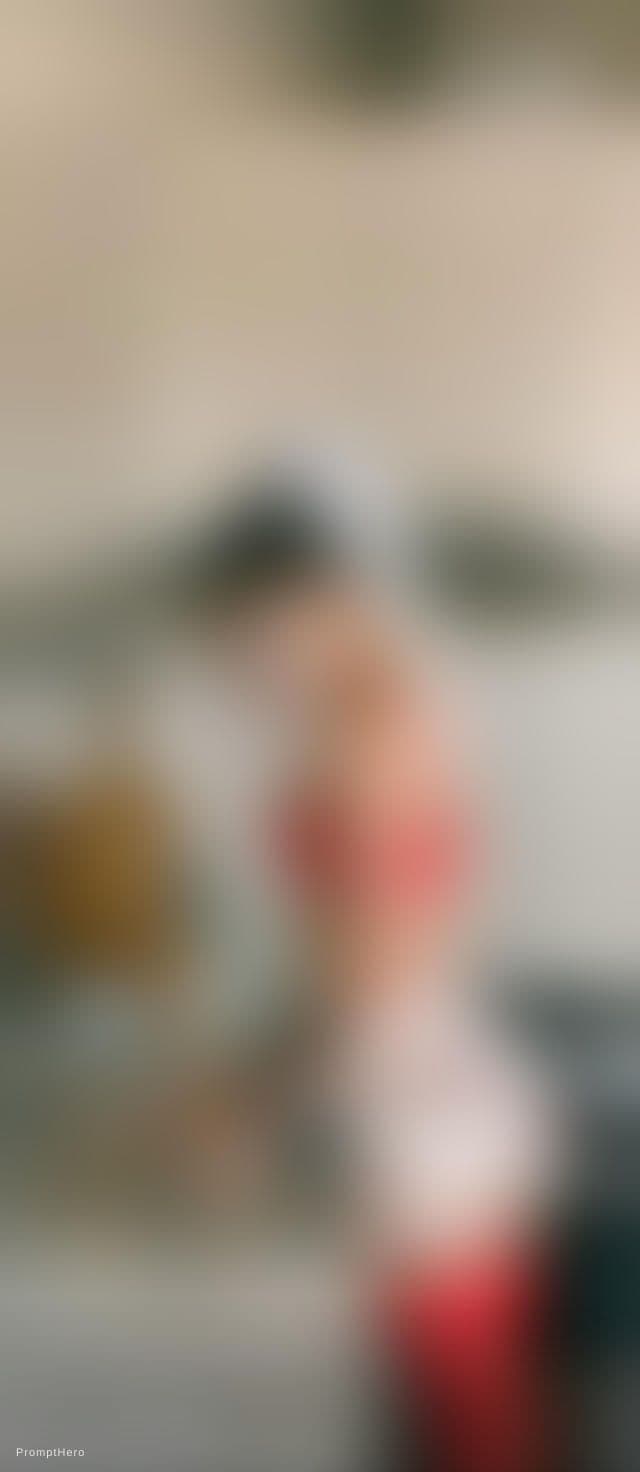 AI generated: Ultra-detailed realistic photograph. A trim and fit woman in a modern kitchen, viewed from a three-q...