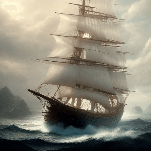 AI generated: Photo of a ultra realistic sailing ship, dramatic light, pale sunrise, cinematic lighting, battered,...