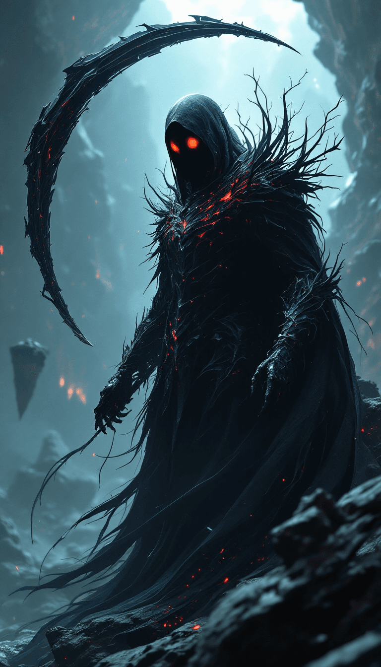 AI generated: A stunning 3D model of an enigmatic, shadowy figure emerging from the void, his form constantly shif...