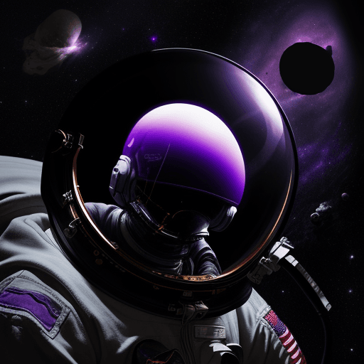 AI generated: an astronaut who smokes beside the black hole, purple, black, space, amazing, deep, spaceship 