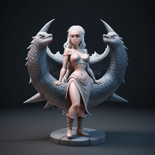 AI generated: daenerys targaryen, isometric, full body, blender 3d, style of artstation and behance, Disney Pixar,...