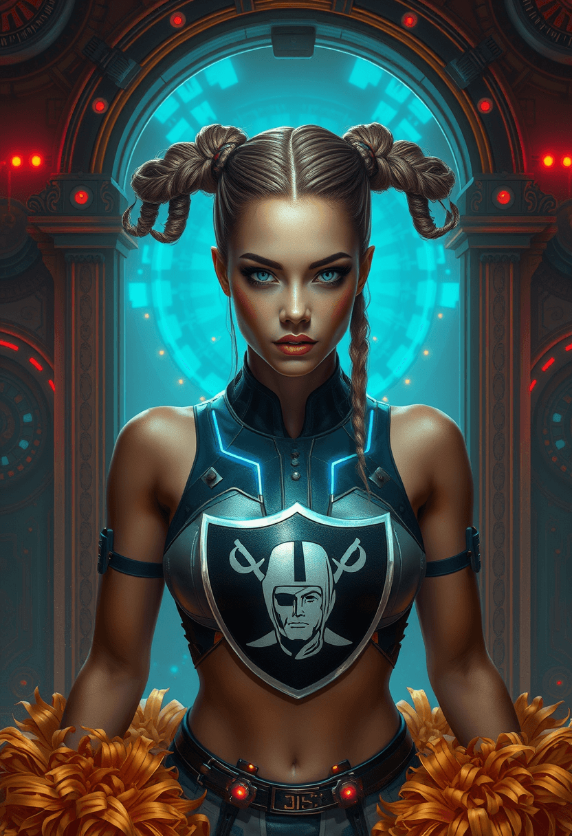 AI generated: Cheer leader Raiders 
