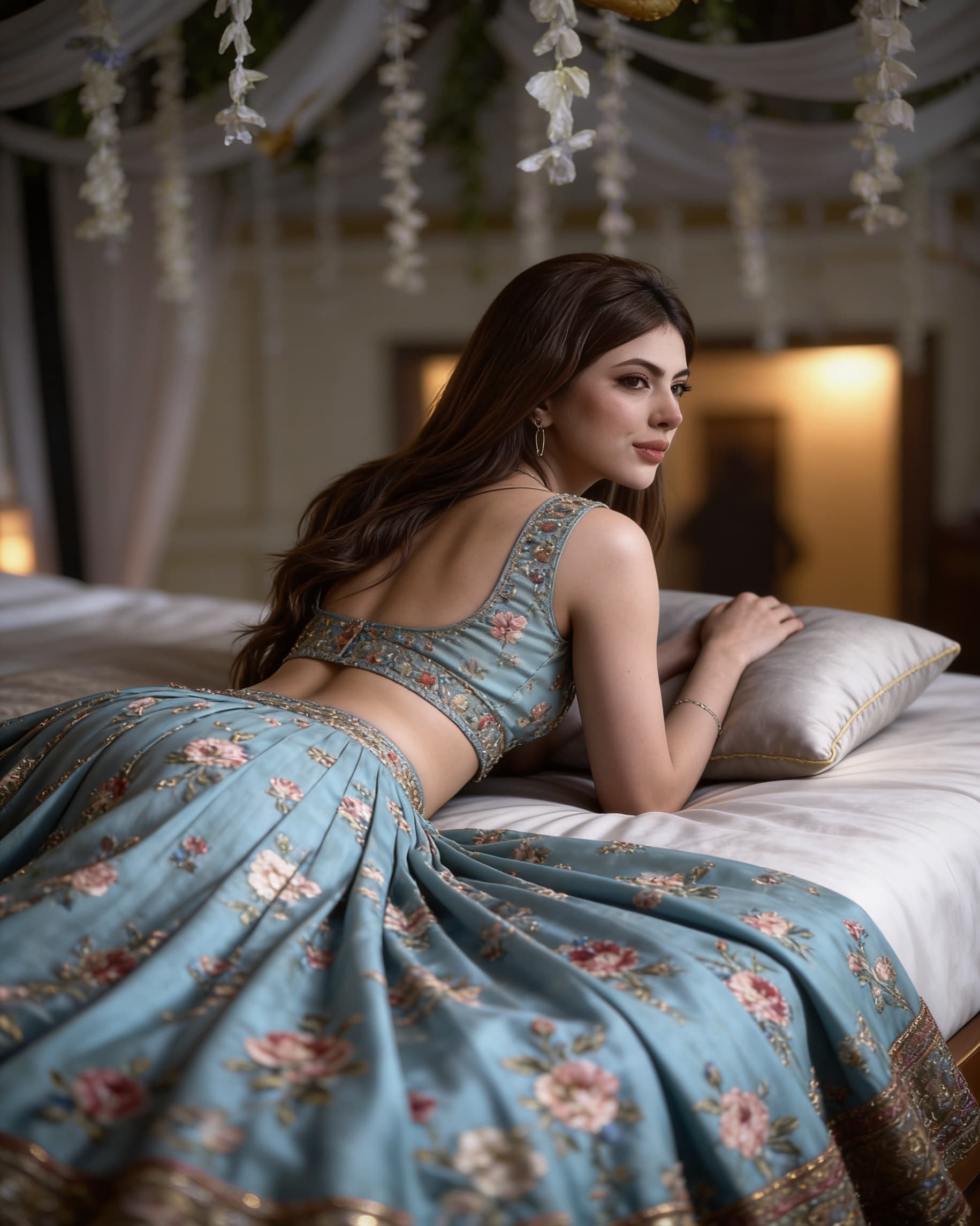 AI generated: Create a High Ultra Realistic picture as this Pakistani blogger Dr Tania Habib is lying face down sl...