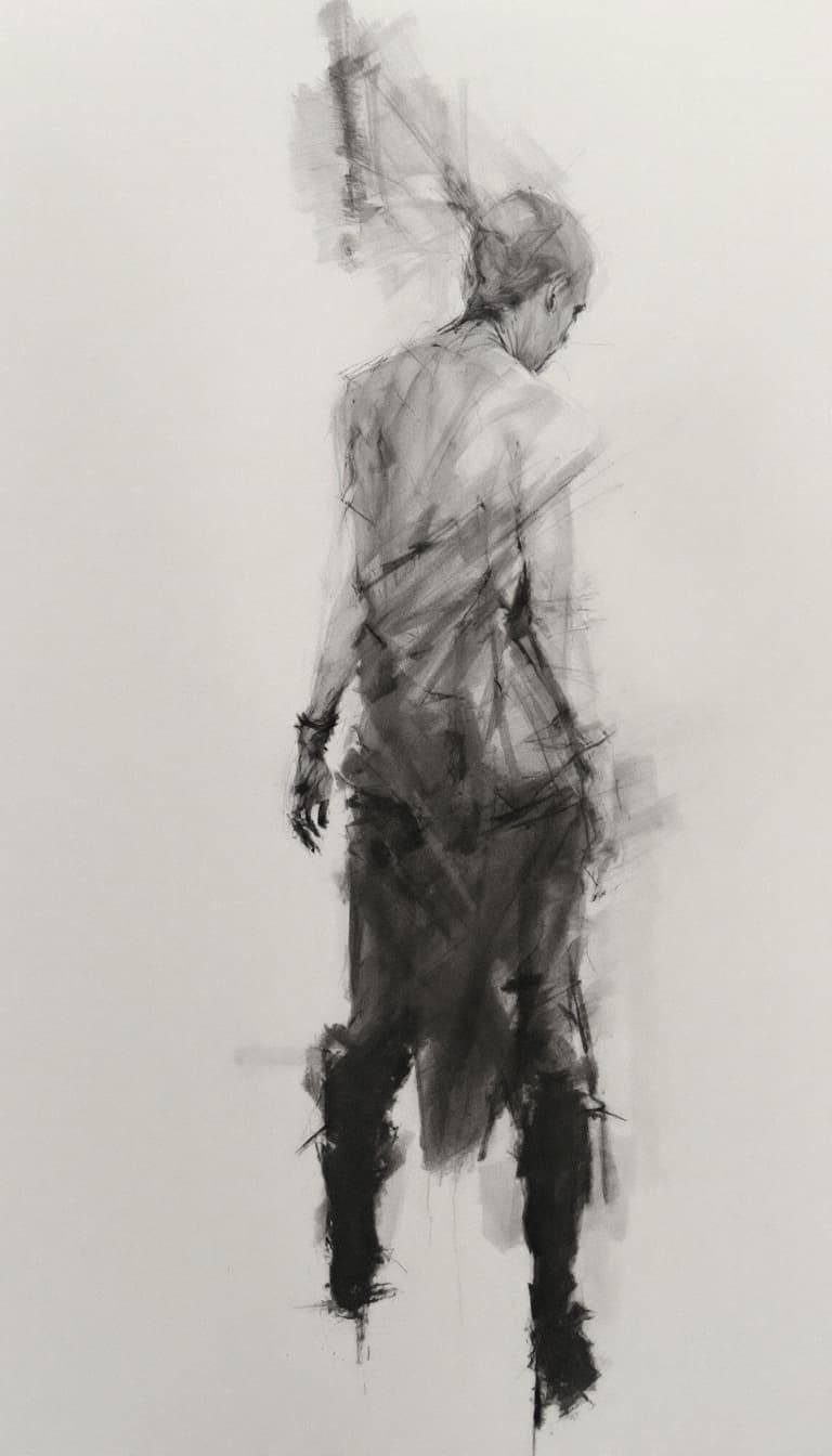 AI generated: person, charcoal sketch