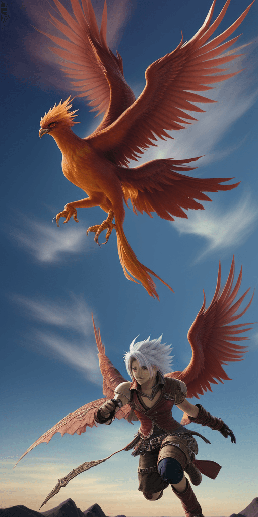 AI generated: Photo of a phoenix, Final Fantasy XVI style
