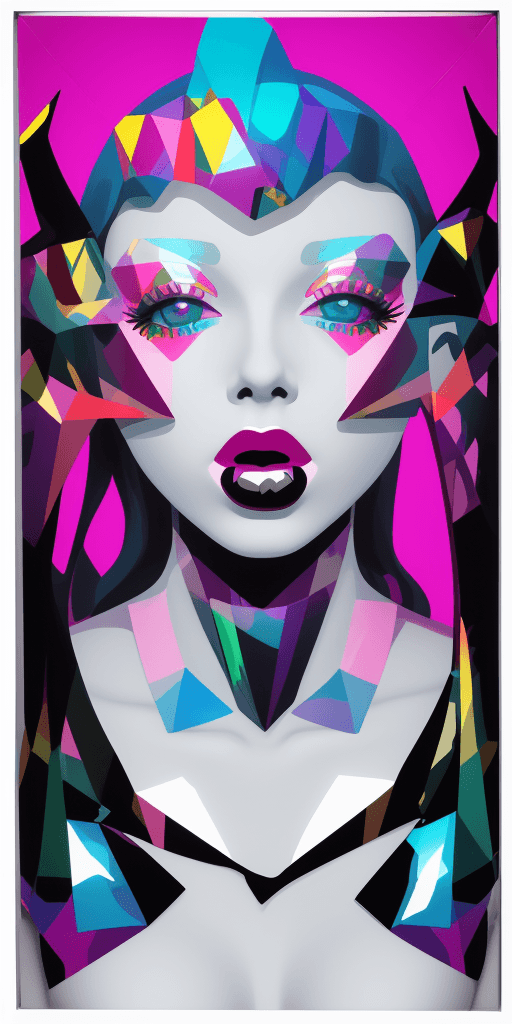 AI generated: (16k4d bite me swallow me but spit m e out in hell), (Translucent Geometries), Pop Art Vibrancy