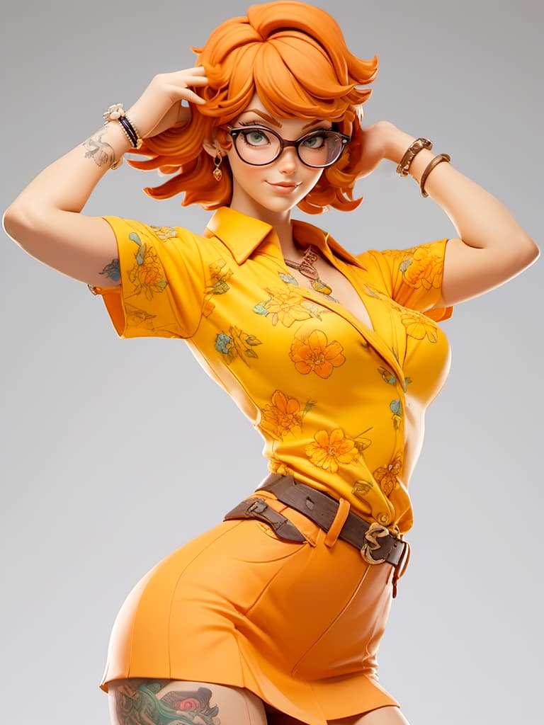 AI generated: (masterpiece, best quality:1.5), 1girl, solo, Velma of Scooby Doo in sexy outfit, pictorial, curvy b...