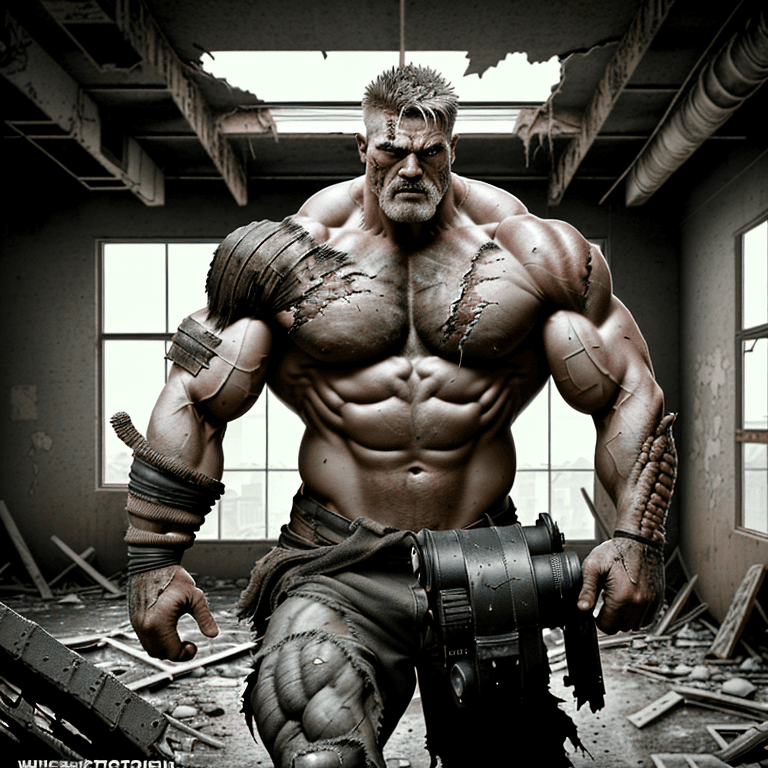 AI generated: High resolution photography interior Imagine a post-apocalyptic world, ravaged by destruction and ch...