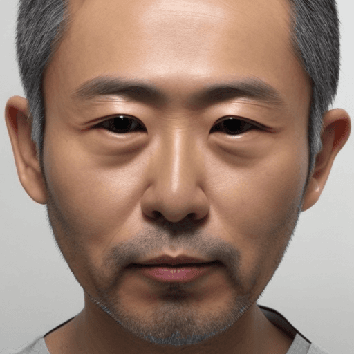 AI generated: Suguru Geto, um homem alto, magro e musculoso com longos cabelos pretos parcialmente presos em um co...